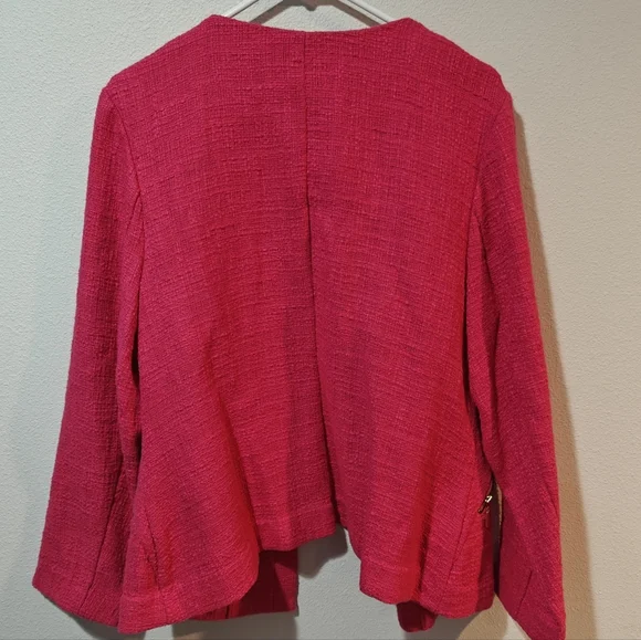 Y2K Alfani Blazer 16W Hot Pink Tweed Legally Blonde Themed Barbiecore Barbie - Picture 3 of 5